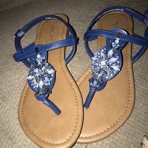 Beautiful blue bling sandals
